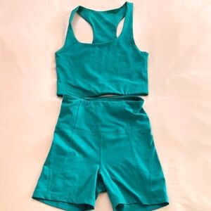 Girlfriend Collective Green Athletic Tank and Shorts Set